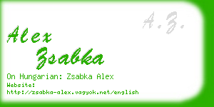 alex zsabka business card